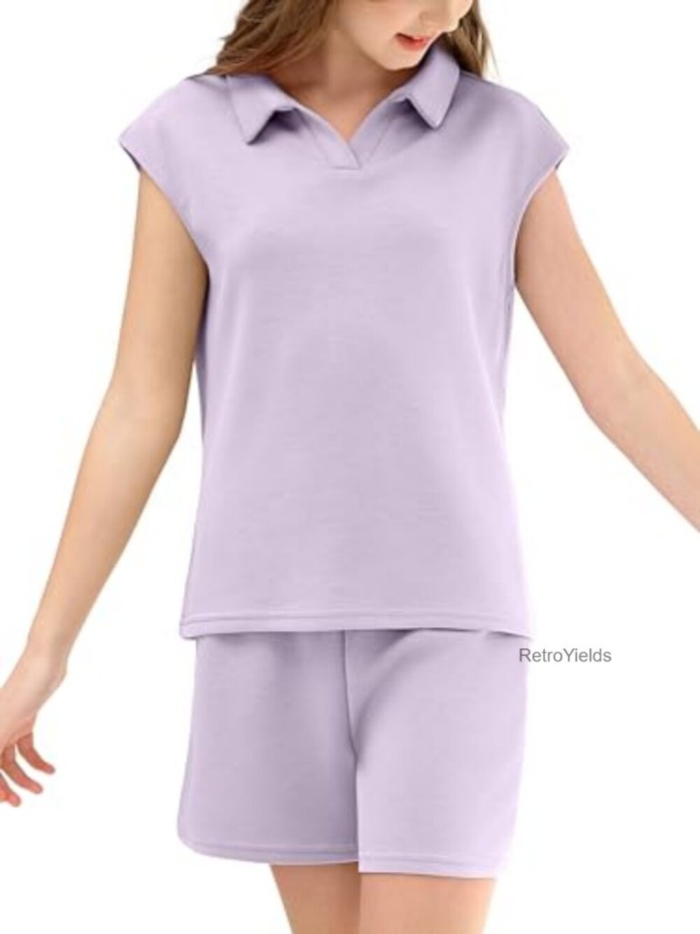 Kids Two Piece Set Cap Sleeve Tshirt and Shorts with Pockets - Picture 2 of 7
